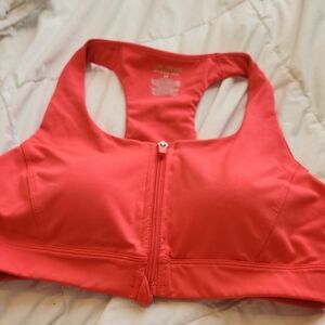 Tek Gear Coral Zip-Front Sports Bra
